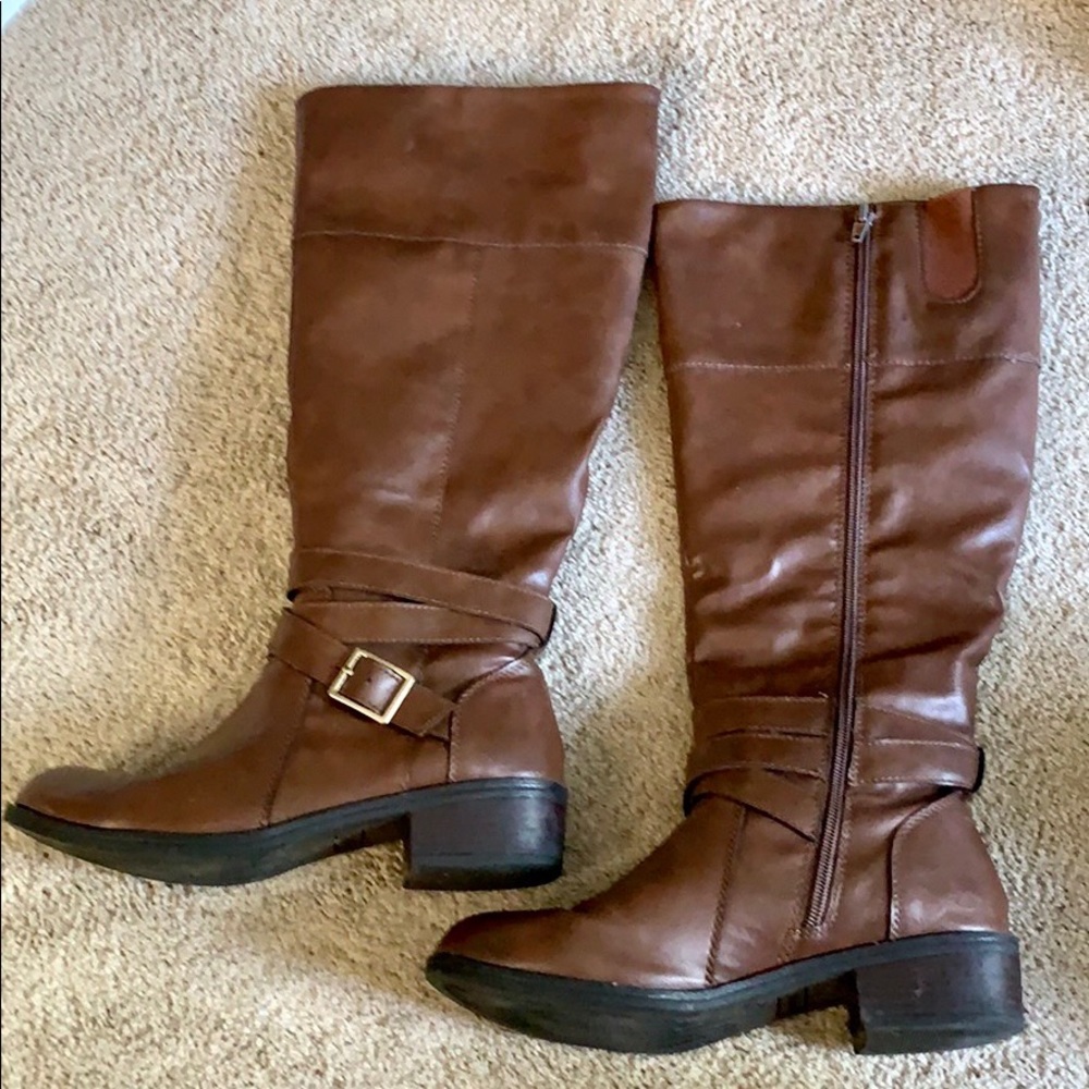 Brown tall boots
